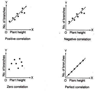 Positive, Negative, Zero and Perfect Correlation