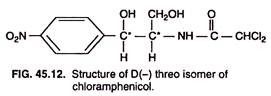 Structure of D(-) threo isomer of chloramphenicol