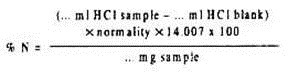 CAlculation of nitrogen percentage