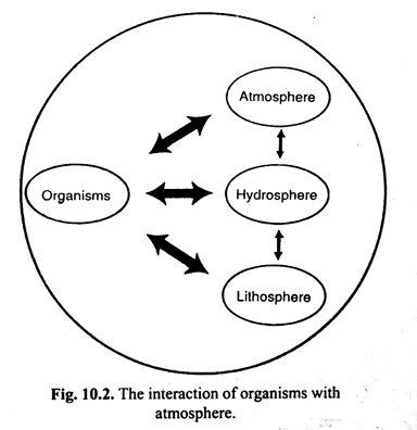 Interactions of organisms with atmosphere