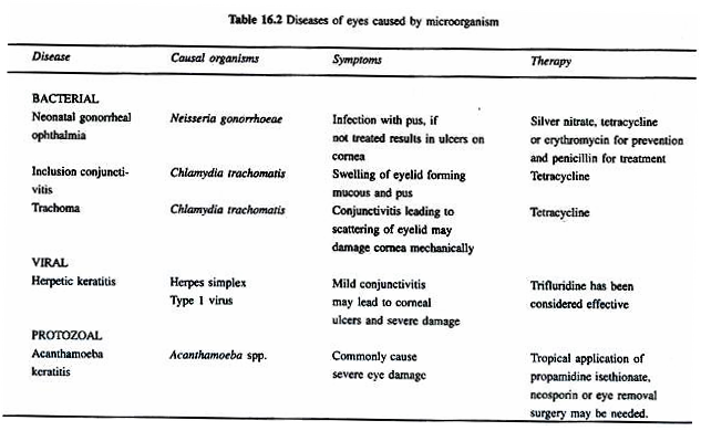 Diseases of Eyes caused by microorganism